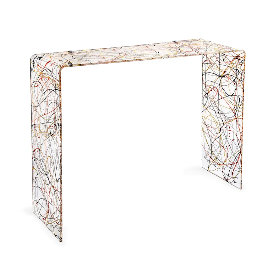 Moderne consoletafel van transparant of meerkleurig plexiglas, gemaakt in Italië - Emy Viadurini
