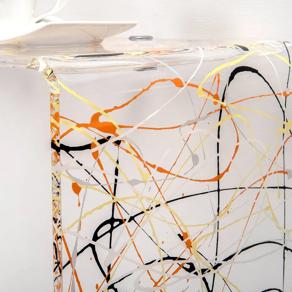 Moderne consoletafel van transparant of meerkleurig plexiglas, gemaakt in Italië - Emy Viadurini
