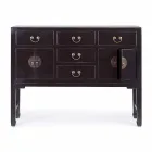 Vintage Design Console Zwart Iepenhout 5 Laden Homemotion - Sonten Viadurini