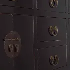 Vintage Design Console Zwart Iepenhout 5 Laden Homemotion - Sonten Viadurini