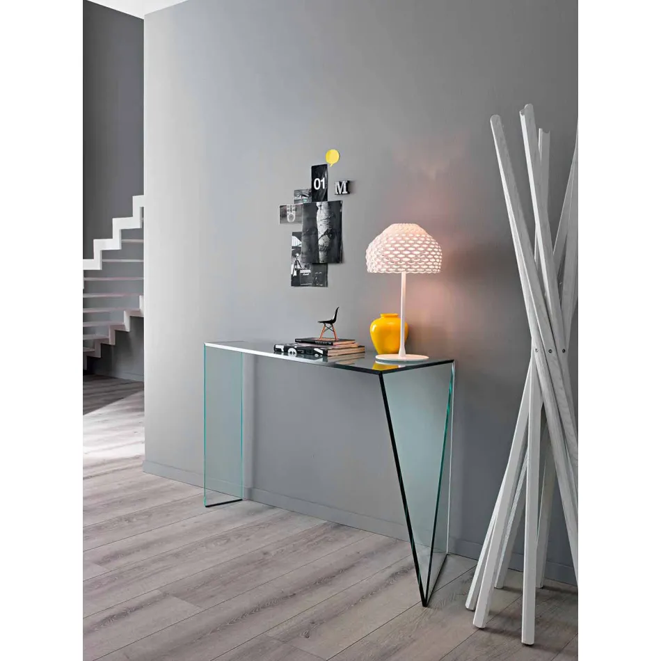 Console voor moderne entree in Extralight-glas Made in Italy - Rosalia Viadurini