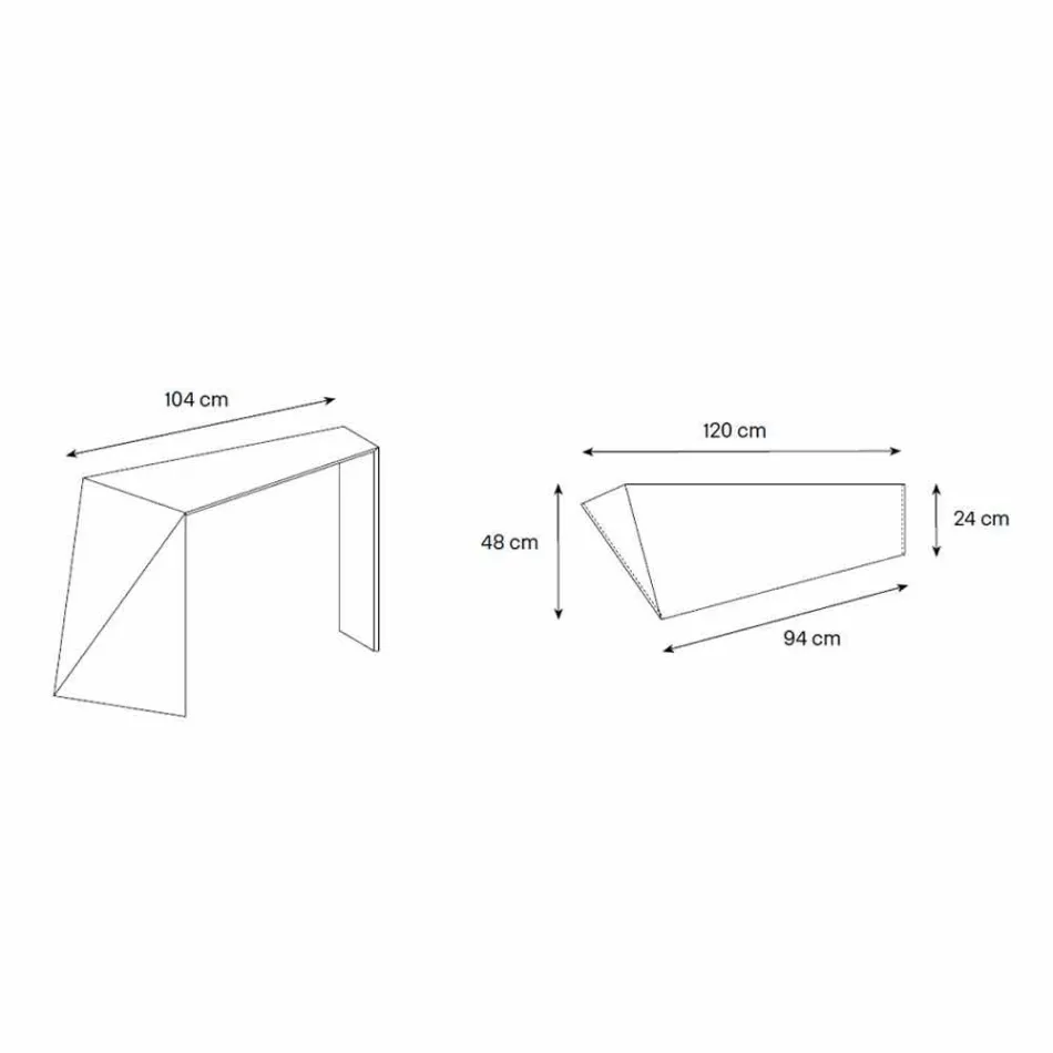 Console voor moderne entree in Extralight-glas Made in Italy - Rosalia Viadurini