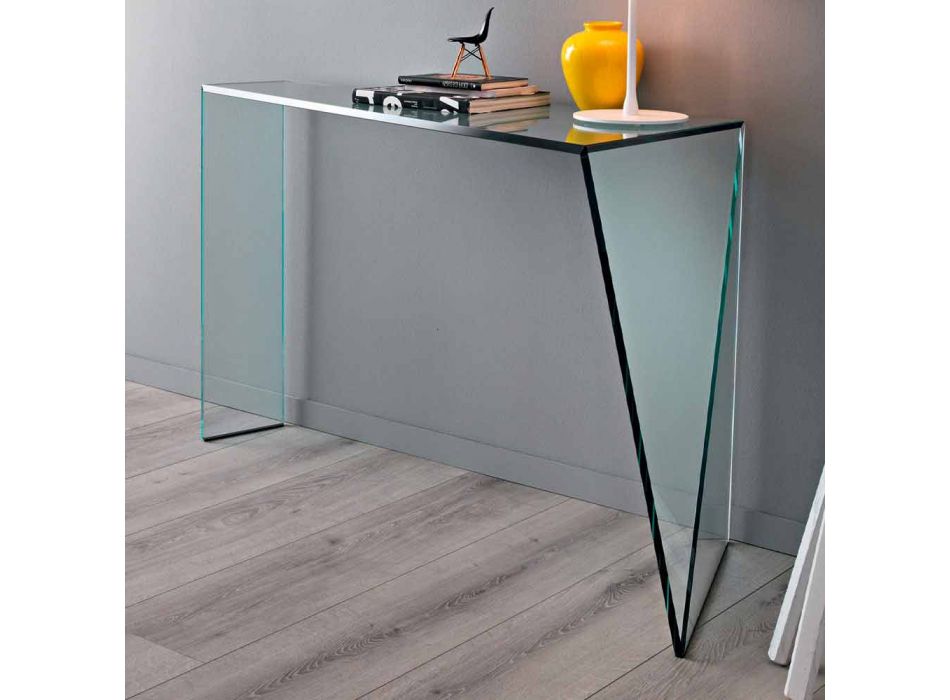 Console voor moderne entree in Extralight-glas Made in Italy - Rosalia Viadurini