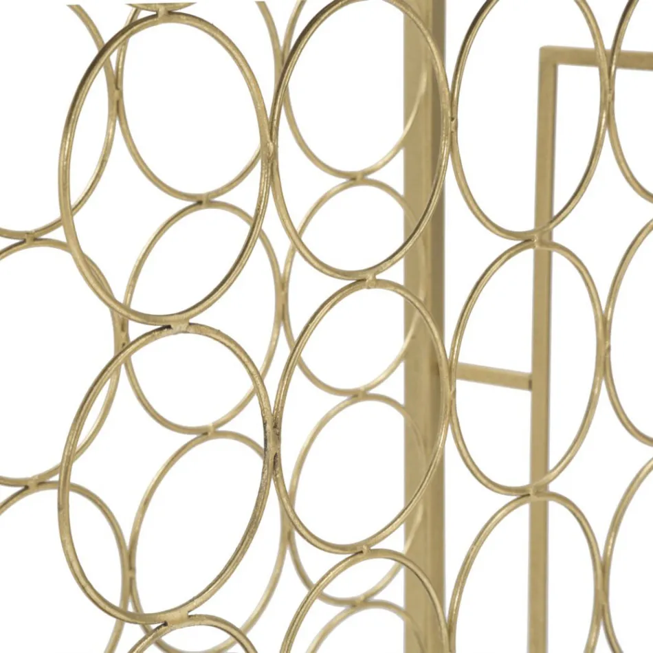 Console met glazen fleshouder met gouden ijzeren structuur - Vicio Viadurini