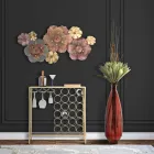 Console met glazen fleshouder met gouden ijzeren structuur - Vicio Viadurini