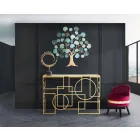 Modern design rechthoekige console in ijzer en spiegel - Billie Viadurini