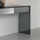 Console Desk in gerookt glas met lade Made in Italy - Mantra Viadurini