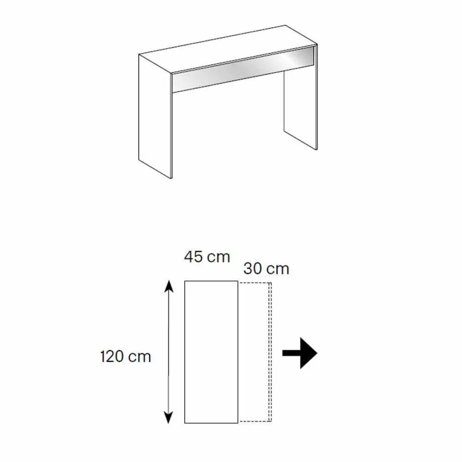 Console Desk in gerookt glas met lade Made in Italy - Mantra Viadurini