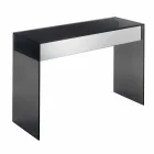 Console Desk in gerookt glas met lade Made in Italy - Mantra Viadurini