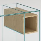 Console-bureau in extra helder glas en hout Made in Italy - Damiano Viadurini