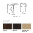 Console-bureau in extra helder glas en hout Made in Italy - Damiano Viadurini