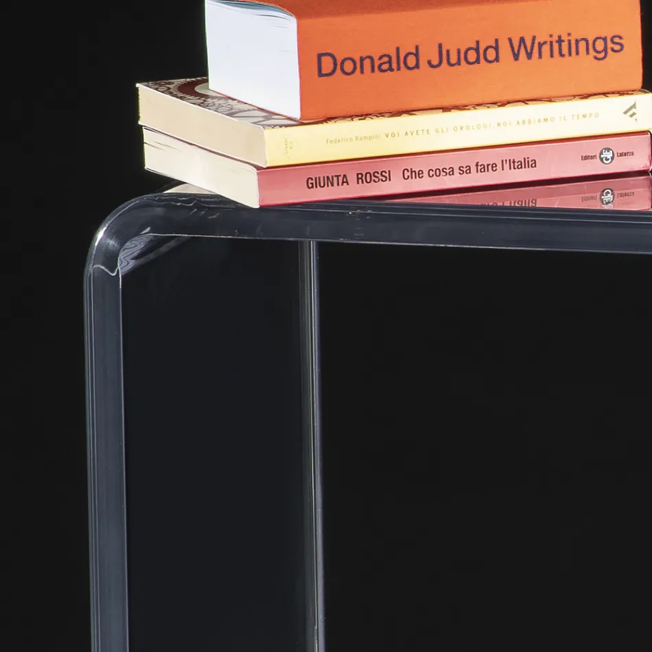 Woonkamerconsole in minimaal transparant acrylkristal - Amedea Viadurini