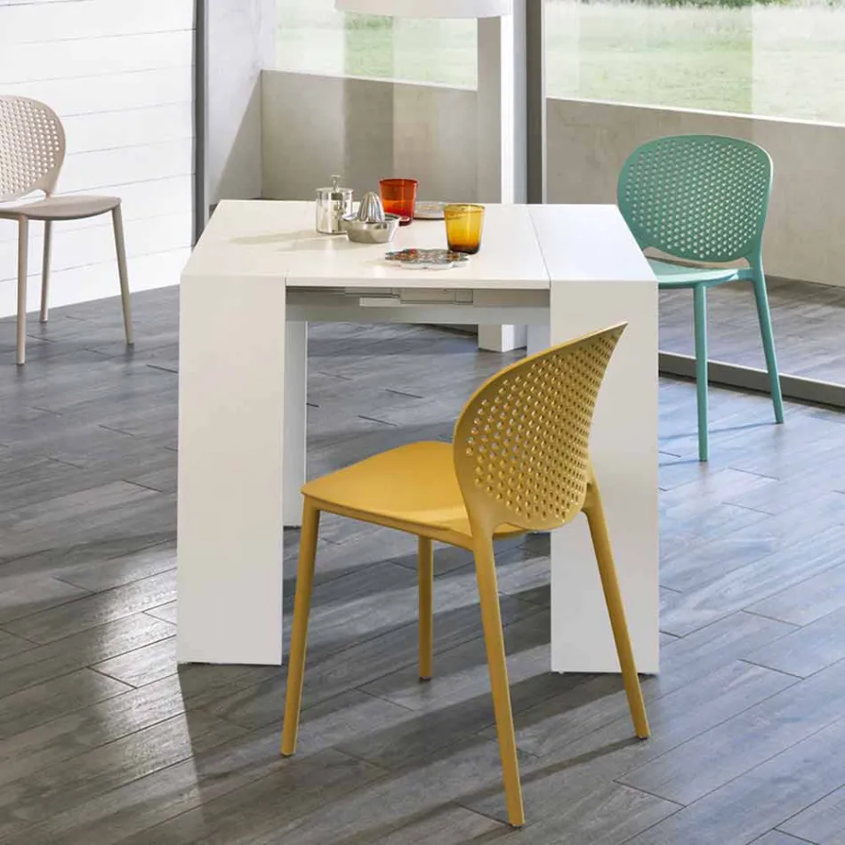 Console / uitschuifbare eettafel, l. 42.50 / 302,50xp.90 cm, Alvaro Viadurini