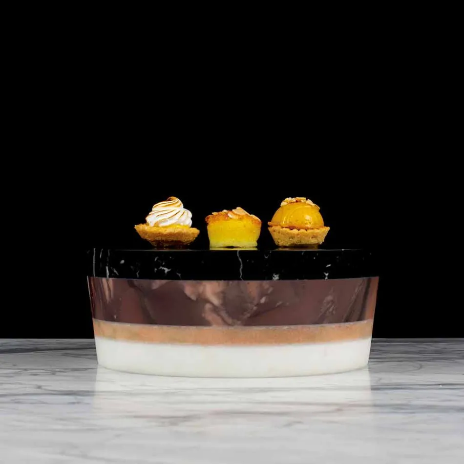 Italiaanse luxe gelamineerde marmeren middenstukcontainer - Leonida Viadurini