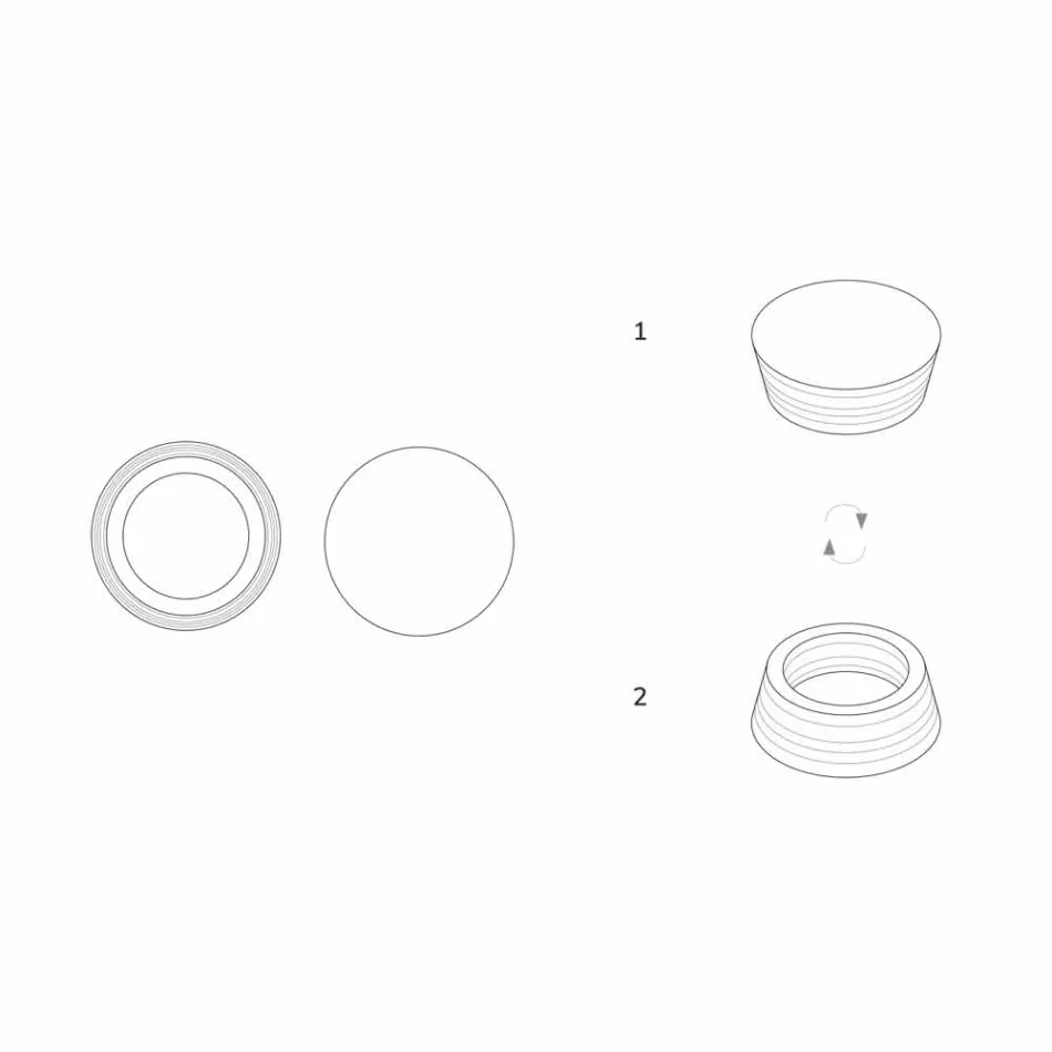 Italiaanse luxe gelamineerde marmeren middenstukcontainer - Leonida Viadurini