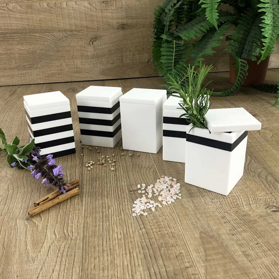 Kruidencontainer met Italiaanse Corian-dop van hoge kwaliteit - Spicy Viadurini