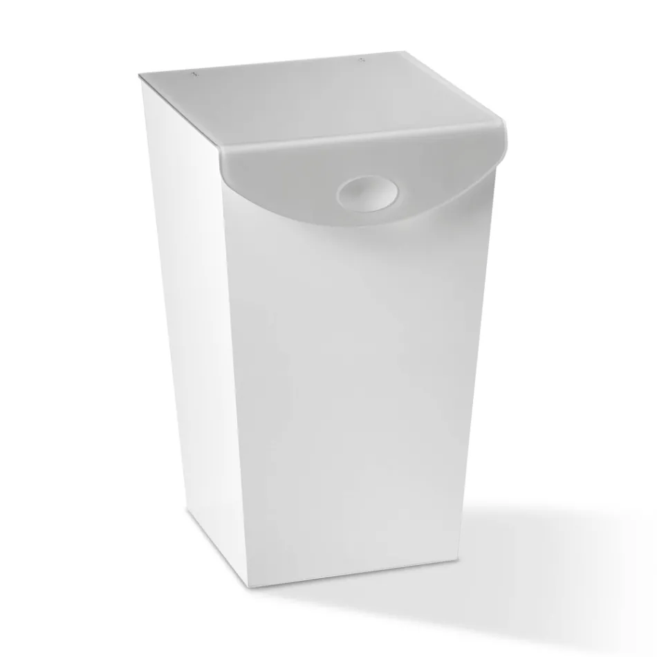 Wascontainer in hout en gekleurd acrylkristal - Brugio Viadurini