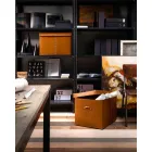 Moderne opbergdoos in geregenereerd leer Made in Italy - Gabry Viadurini