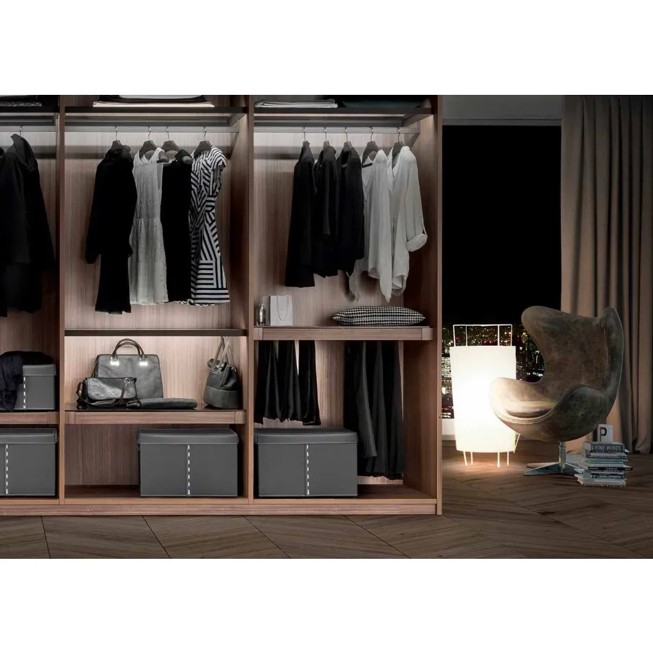 Moderne opbergdoos in geregenereerd leer Made in Italy - Gabry Viadurini