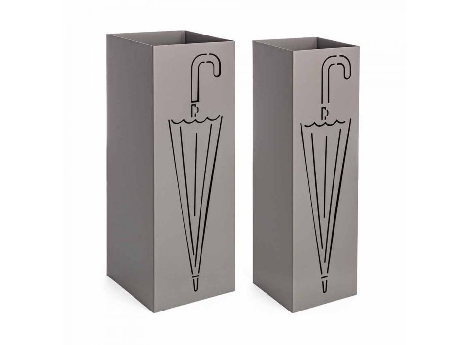 Paar paraplubak in wit of taupe Homemotion staal - Brello Viadurini