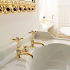 Paar vintage koperen wastafelkranen gemaakt in Italië - Katerina Viadurini