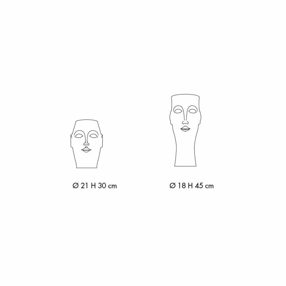 Paar keramische ornamenten in de vorm van een gezicht, gemaakt in Italië - Visage Viadurini