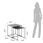 Paar salontafels in antraciet gelakt staal - Sospiro Viadurini