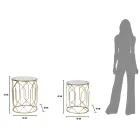 Paar ijzeren salontafels met rond glazen blad - Etro Viadurini