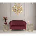 Paar gouden ijzeren salontafels met rond glazen blad - Etro Viadurini