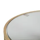 Paar ronde salontafels in glas en gouden ijzer - Avola Viadurini