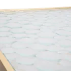 Paar vierkante telefoontafels in gouden ijzer en glazen blad - Paus Viadurini