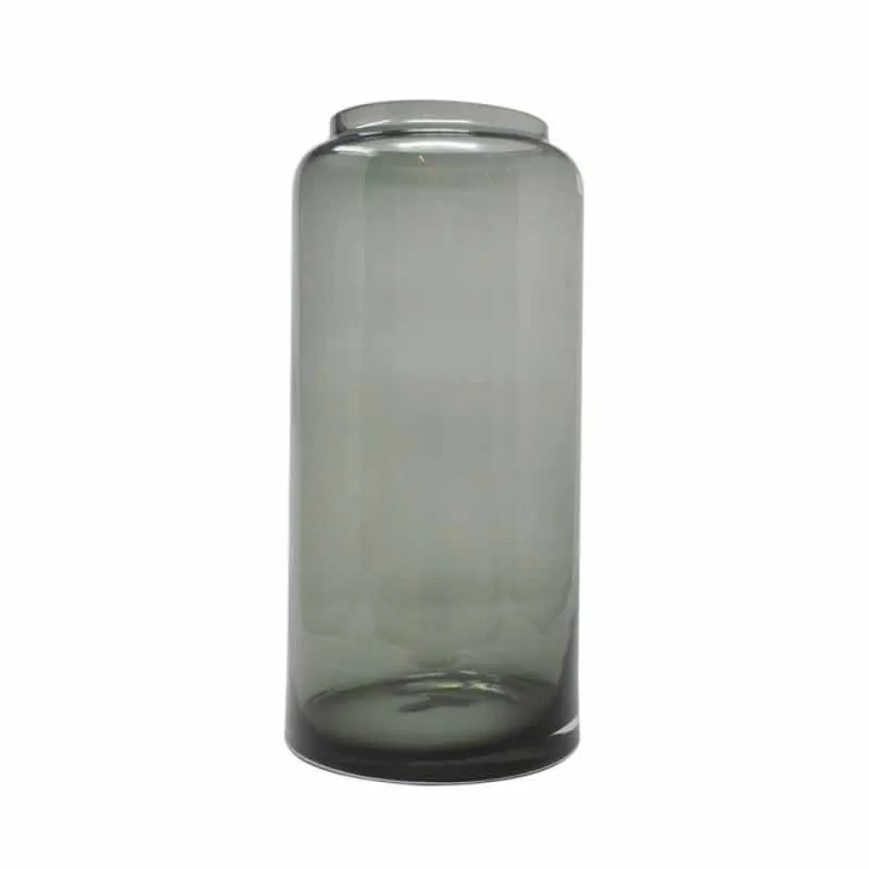 Paar decoratieve vazen in blauw en gerookt gekleurd glas, modern design - Adriano Viadurini