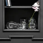 Paar decoratieve vazen van transparant geblazen glas, gemaakt in Italië - Pedro Viadurini