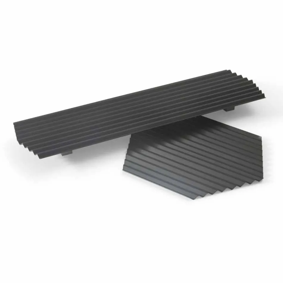 Paar dienbladen in modern design van zwart of goudgelakt staal - Savona Viadurini