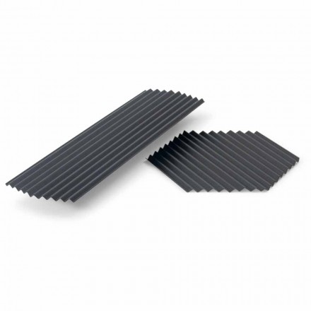 Paar dienbladen in modern design van zwart of goudgelakt staal - Savona Viadurini