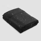 Zwart linnen dekbedovertrek met kristallen voor luxe tweepersoonsbed - Damante Viadurini