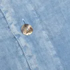 Lichtblauw lichtlinnen tweepersoons dekbedovertrek met knopen en klep - Ljuba Viadurini