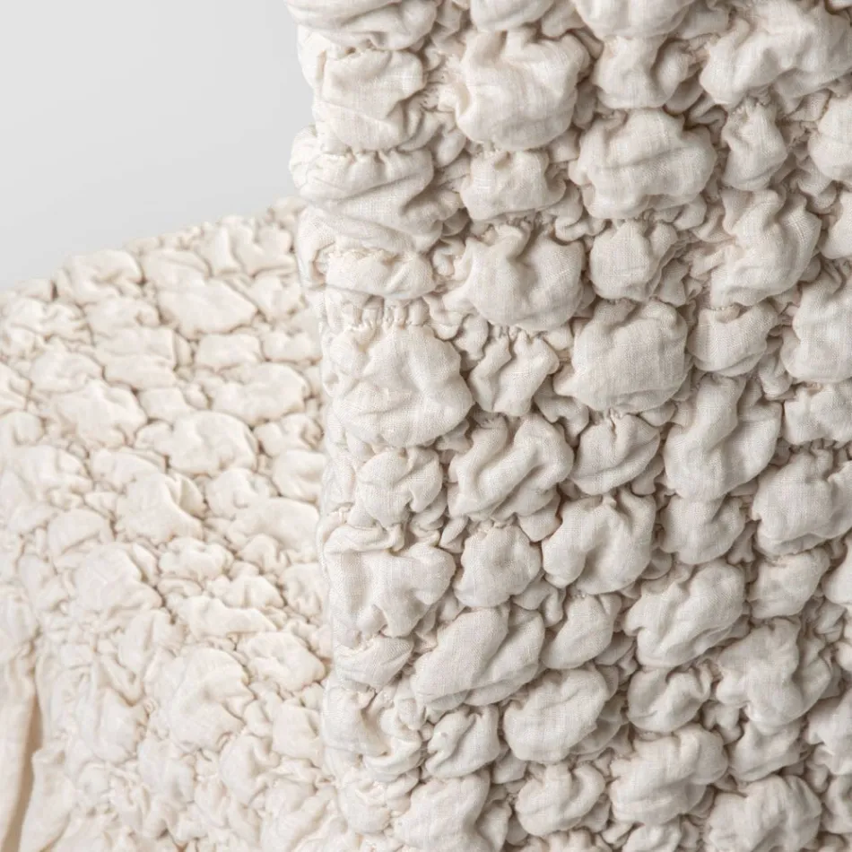 Elegante stoelhoes met rugleuning voor woonkamer in geborduurd linnen - Panteo Viadurini