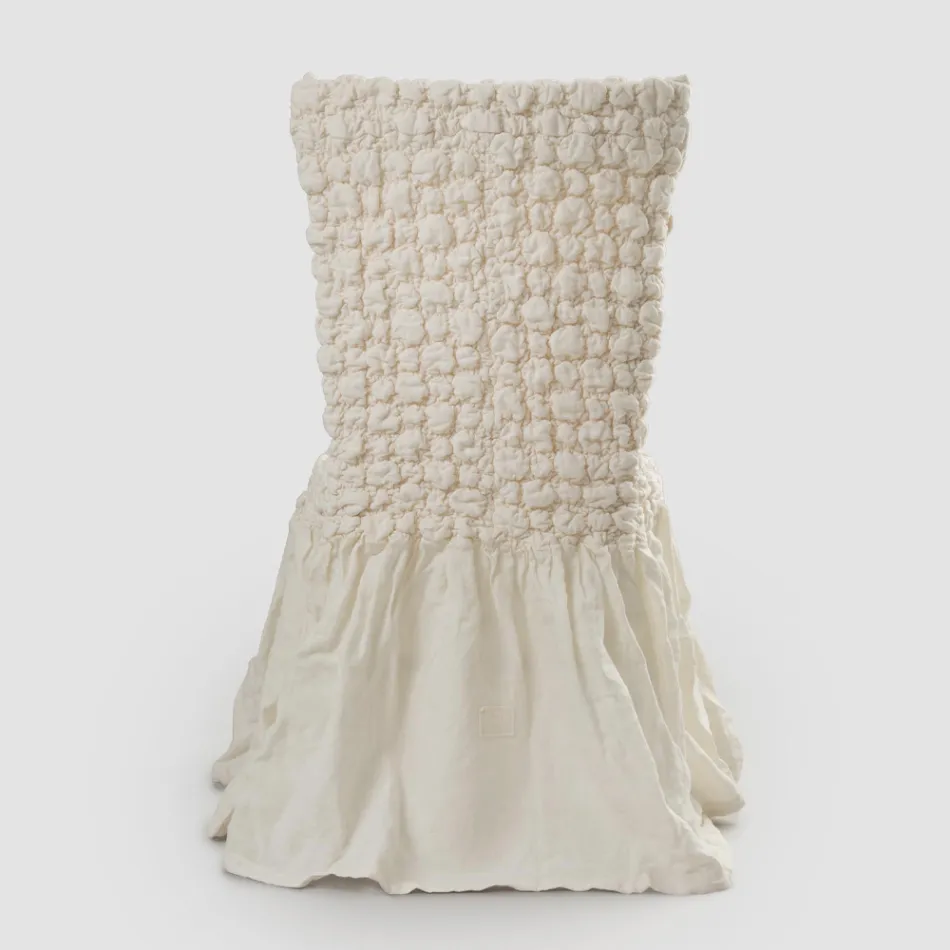 Elegante stoelhoes met rugleuning voor woonkamer in geborduurd linnen - Panteo Viadurini