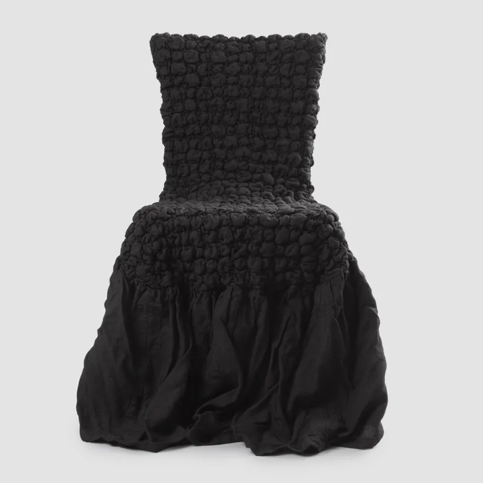 Elegante stoelhoes met rugleuning voor woonkamer in geborduurd linnen - Panteo Viadurini