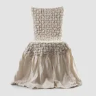 Elegante stoelhoes met rugleuning voor woonkamer in geborduurd linnen - Panteo Viadurini