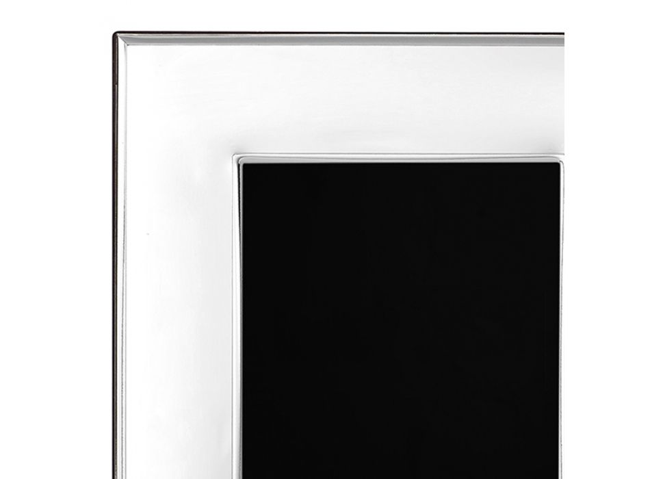 Moderne fotolijst in verticaal ontwerp van zilver, glas en hout - Sammy Viadurini