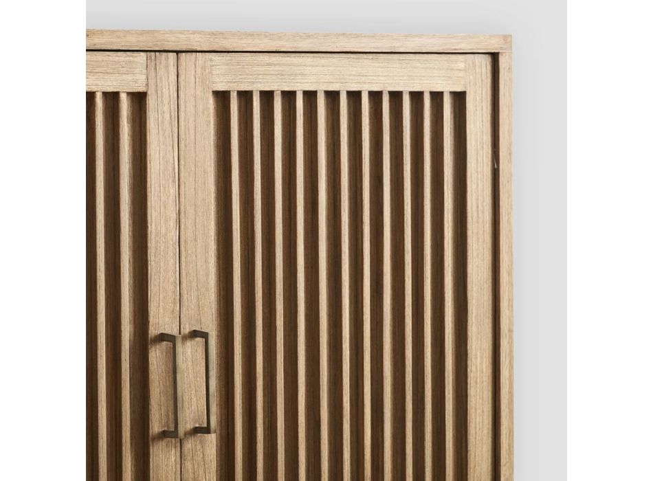 Dressoir 2 deuren en 2 laden met handgrepen en interne planken in hout - Leda Viadurini