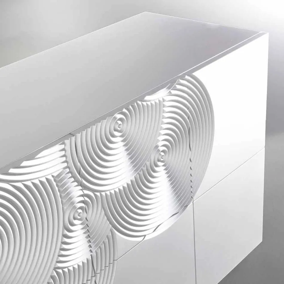 Dressoir met 10 ante Slate, modern design, wit, zwart of goud Viadurini