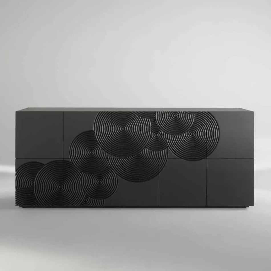 Dressoir met 10 ante Slate, modern design, wit, zwart of goud Viadurini