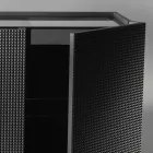 Dressoir met twee zwarte deuren met 2 deuren en uittrekbare lade Flora Viadurini