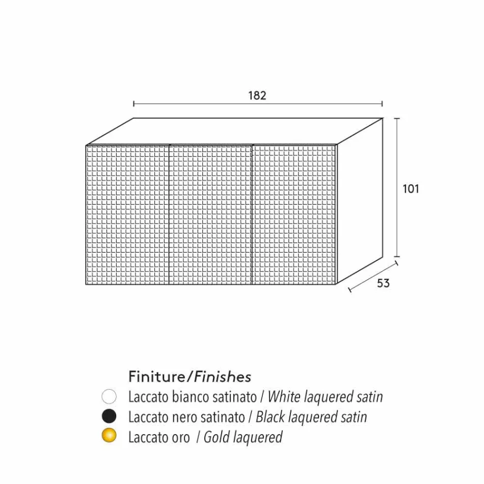 Dressoir met twee zwarte deuren met 2 deuren en uittrekbare lade Flora Viadurini