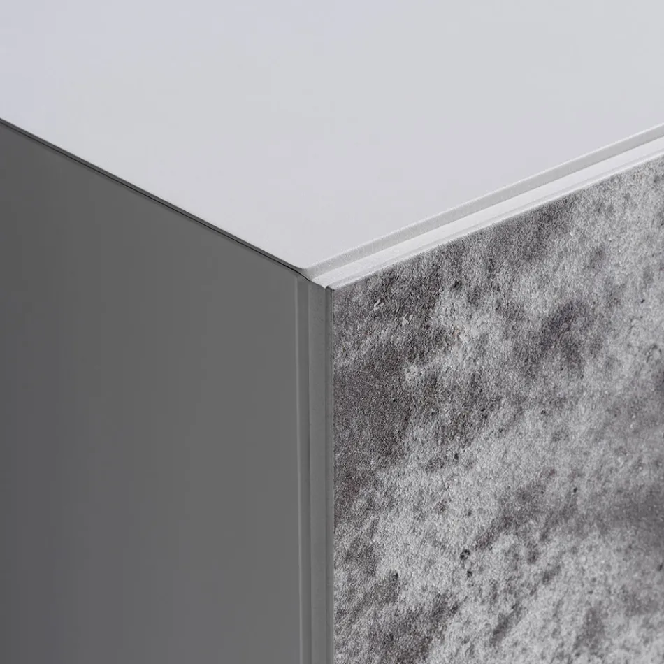 Dressoir met 3 deuren en 3 interne planken, gemaakt van hout en MDF - Pesci Viadurini