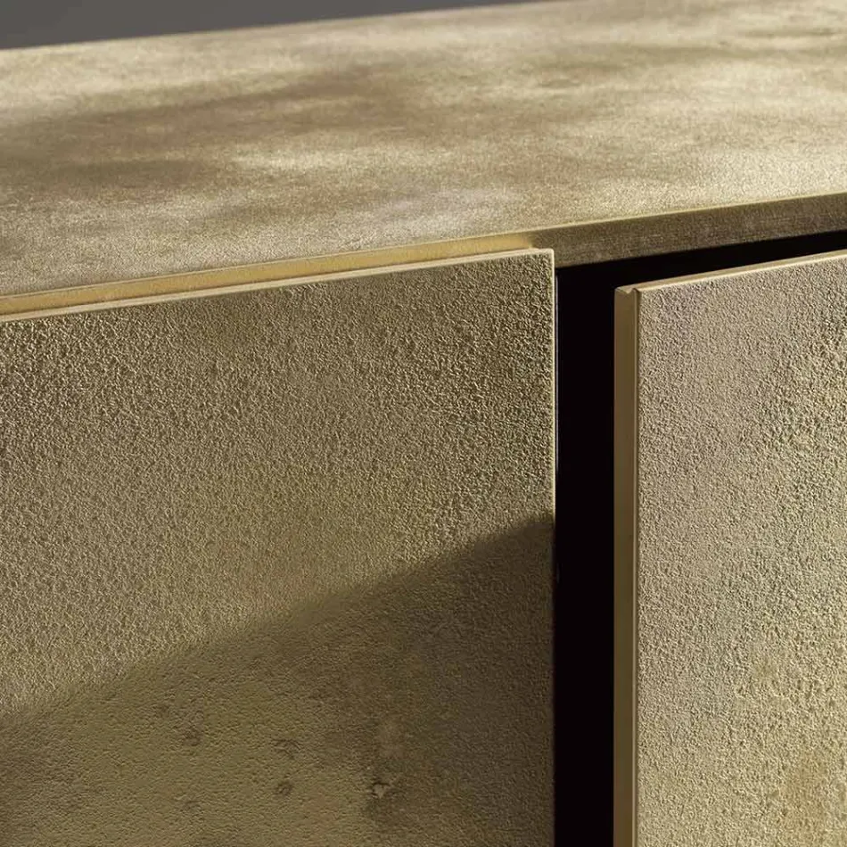 Dressoir met 3 deuren en 3 interne planken, gemaakt van hout en MDF - Pesci Viadurini