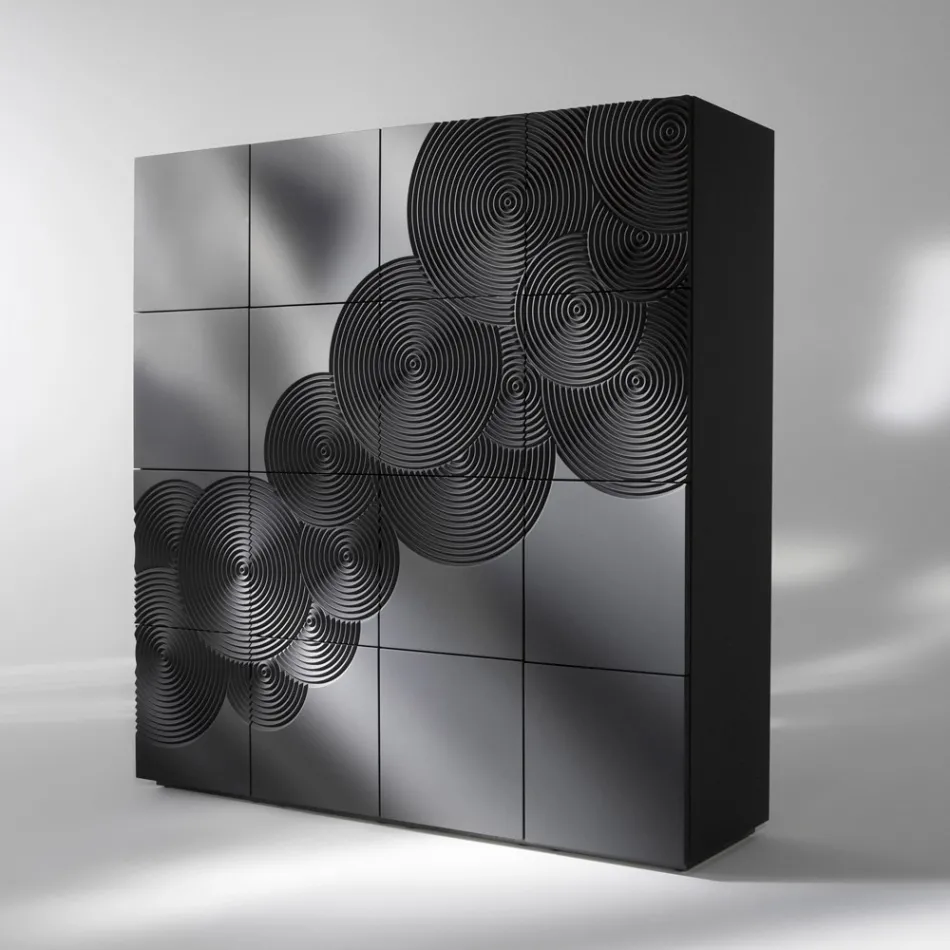 Modern design 8-deurs dressoir Ardesia, wit, zwart of goud Viadurini